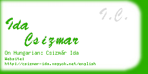 ida csizmar business card